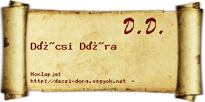 Décsi Dóra névjegykártya