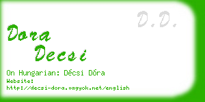dora decsi business card